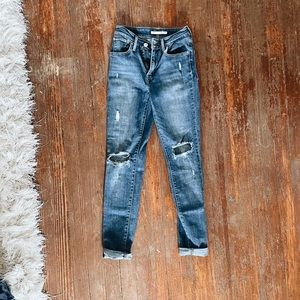 Levi’s 721 high-rise ripped skinny jeans